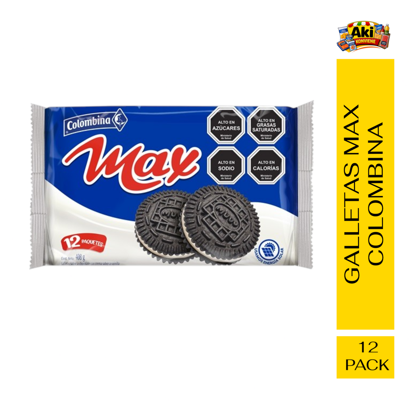 GALLETAS MAX CREMADAS COLOMBINA 12 PACK