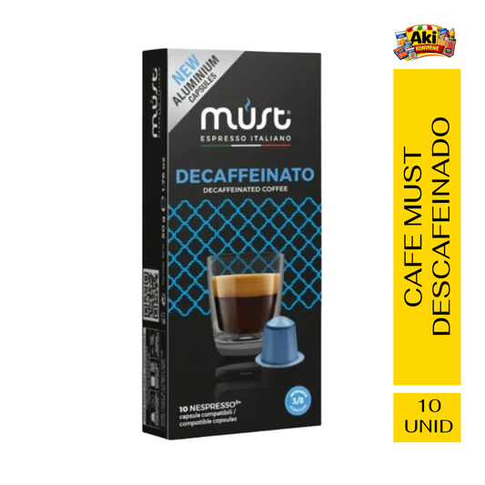 CAFE MUST DESCAFEINADO 10 UND.