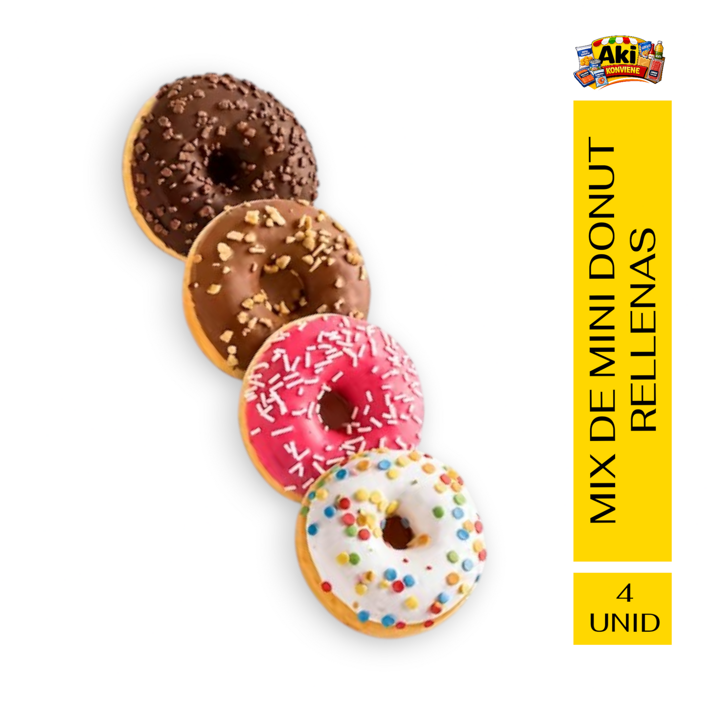 MIX DE MINI DONUT RELLENAS 4 UNIDADES - 23 GR
