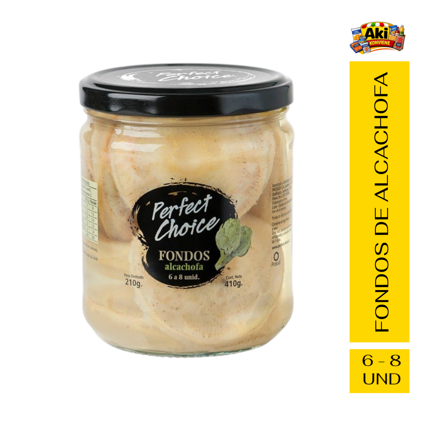 FONDOS DE ALCACHOFA PERFECT CHOICE 6 - 8 UND.