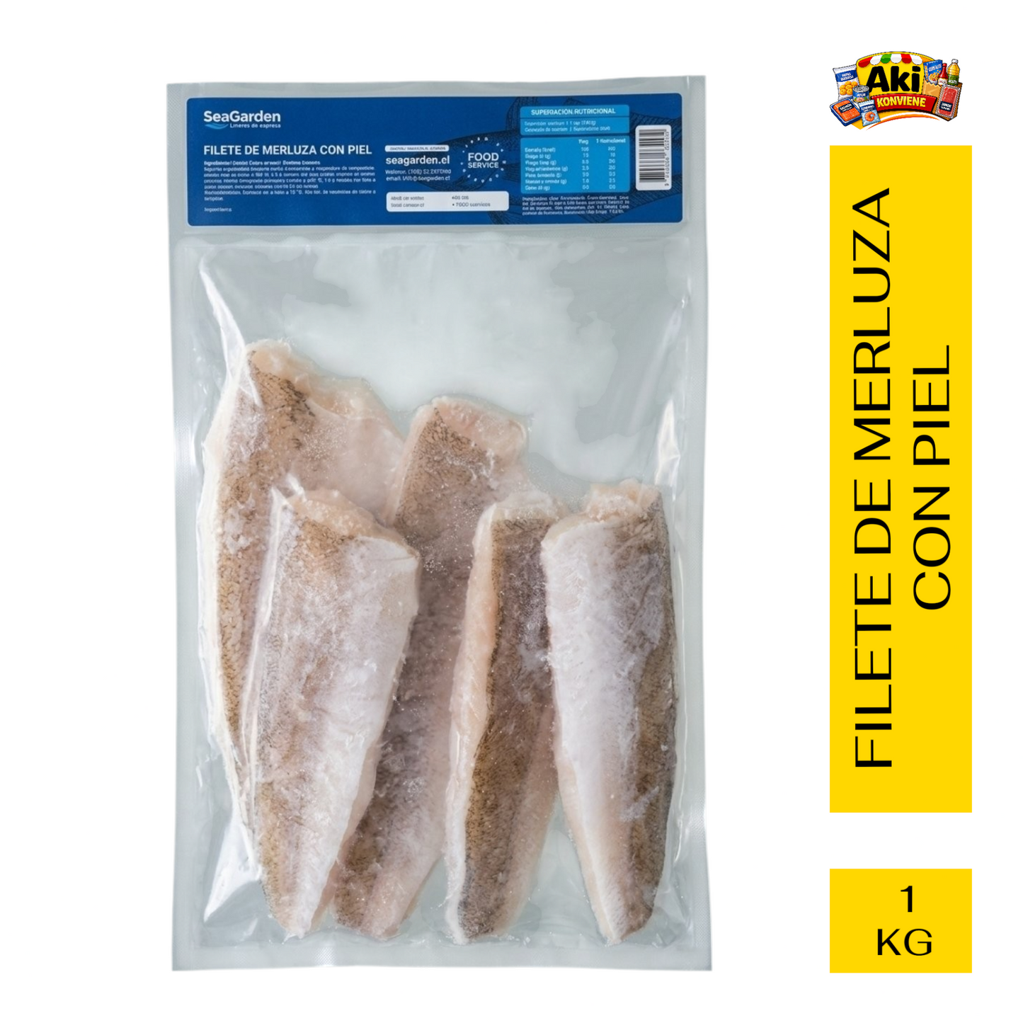 FILETE DE MERLUZA CON PIEL SEA GARDEN 1 KILO