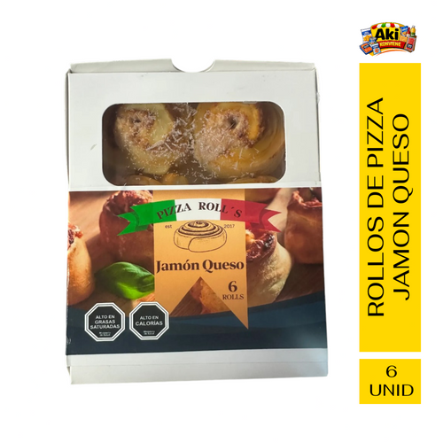 ROLLOS DE PIZZA JAMON QUESO PACK 6 UNID.