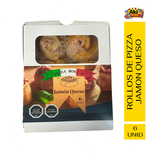 ROLLOS DE PIZZA JAMON QUESO PACK 6 UNID.