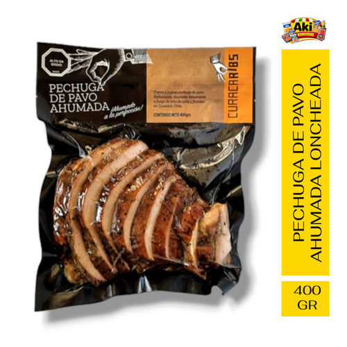 PECHUGA DE PAVO AHUMADA LONCHEADA 400 GR