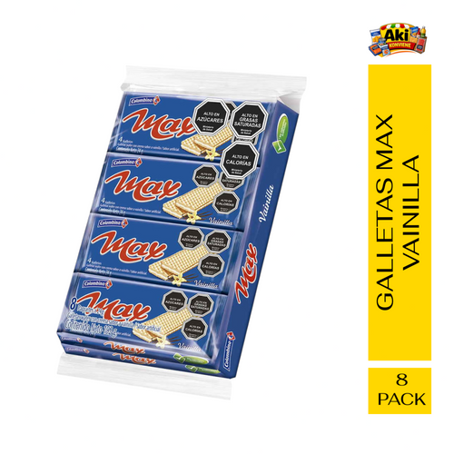 GALLETA MAX VAINILLA COLOMBINA 8 PACK
