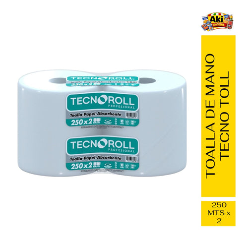 TOALLA TECNO ROLL 2 X 250 MTS ( SIN PREPICADO )